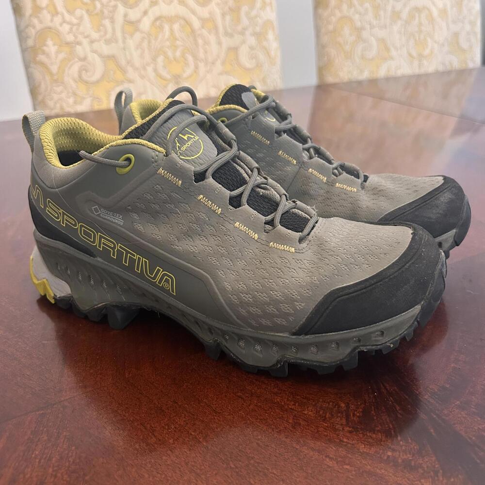La Sportiva Women's Trail Running Shoes Size 6.5 Gore-Tex Grey Yellow